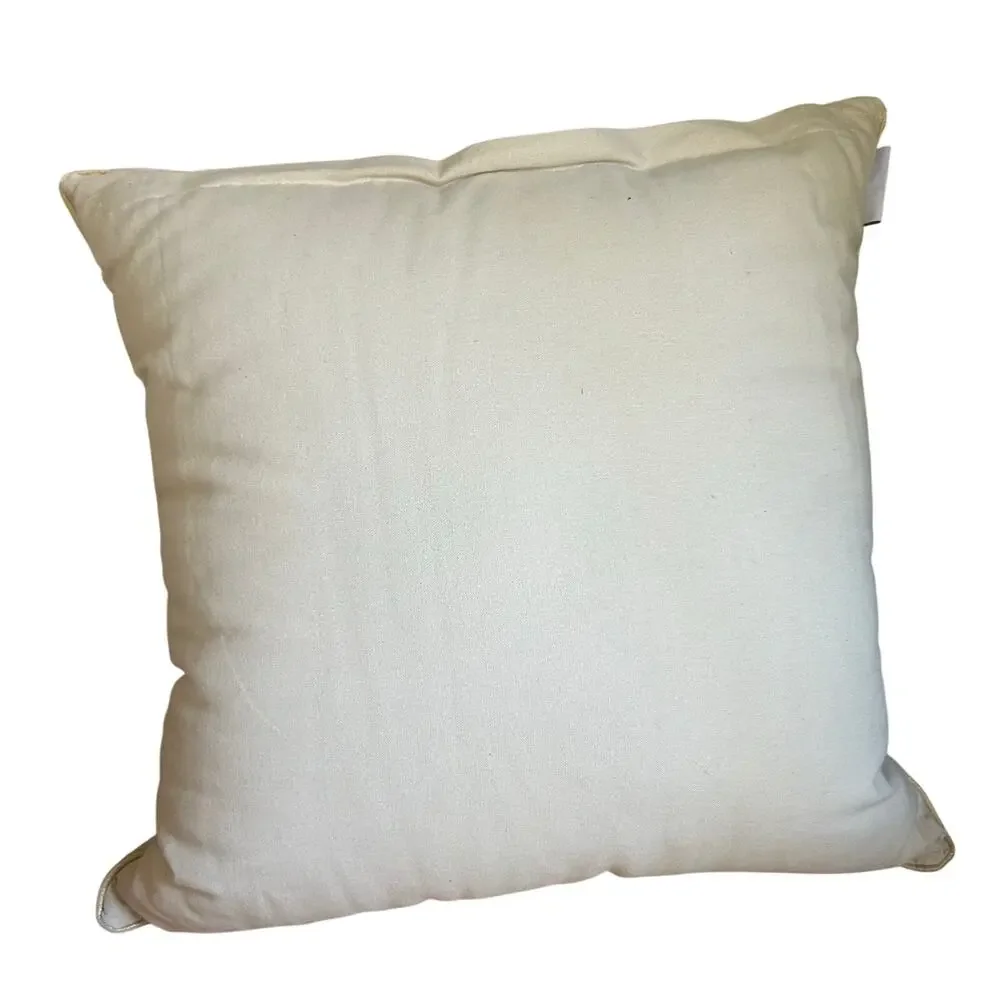2 Artistic Accents Decorative Ivory Gold White Beaded Throw Pillows